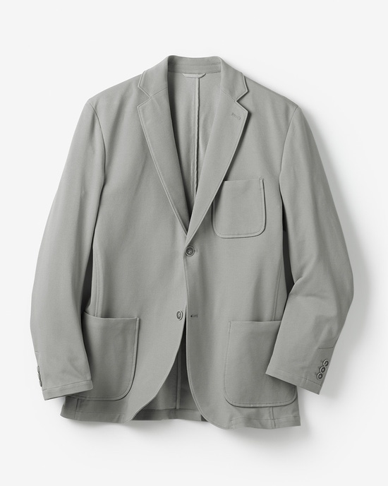 デニム風柔らか高伸縮ジャージジャケット