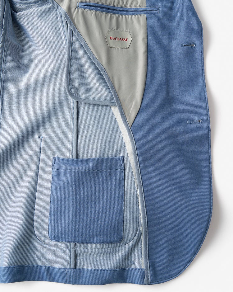 デニム風柔らか高伸縮ジャージジャケット 詳細画像 サックス 3