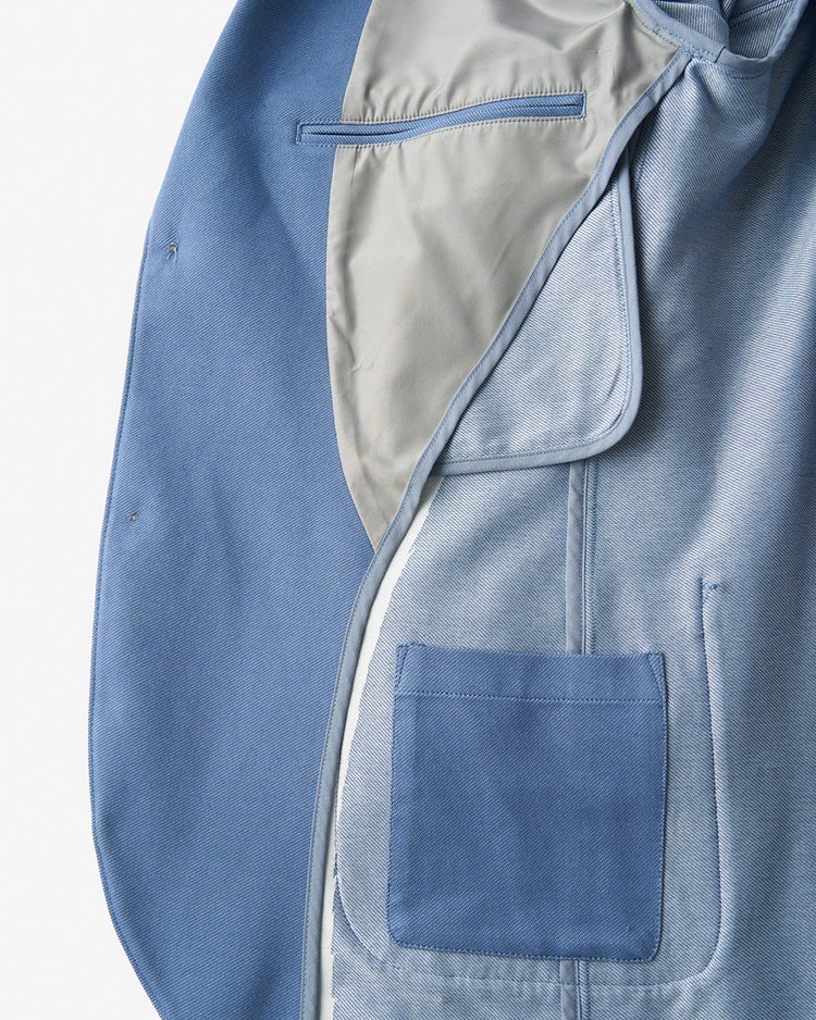 デニム風柔らか高伸縮ジャージジャケット 詳細画像 サックス 4