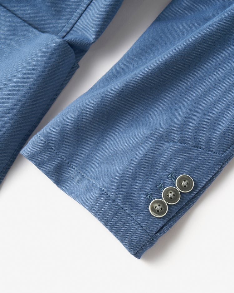 デニム風柔らか高伸縮ジャージジャケット 詳細画像 サックス 6