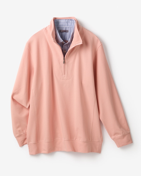 重ね着風・高伸縮ジャージハーフジップ