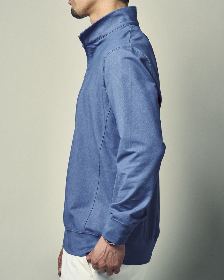 重ね着風・高伸縮ジャージハーフジップ 詳細画像 サックス 4