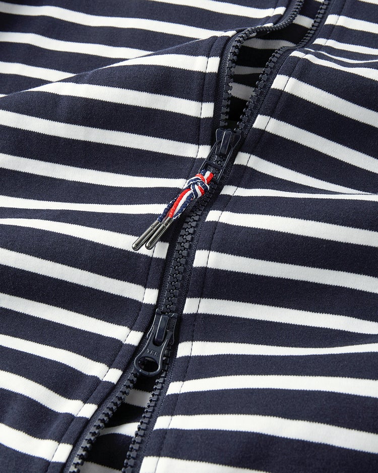 ドゥクラッセT・フルジップフーディ 詳細画像 ネイビー&times;ホワイト 3