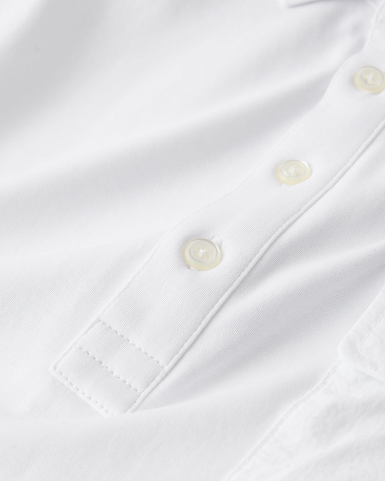 超長綿デザインポロ長袖 詳細画像 ホワイト 2