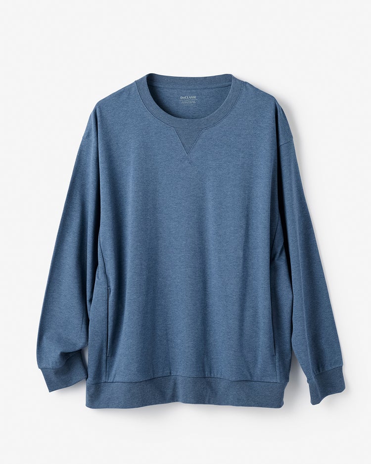 ドゥクラッセT・スウェットシャツ長袖 詳細画像 杢ブルー 1