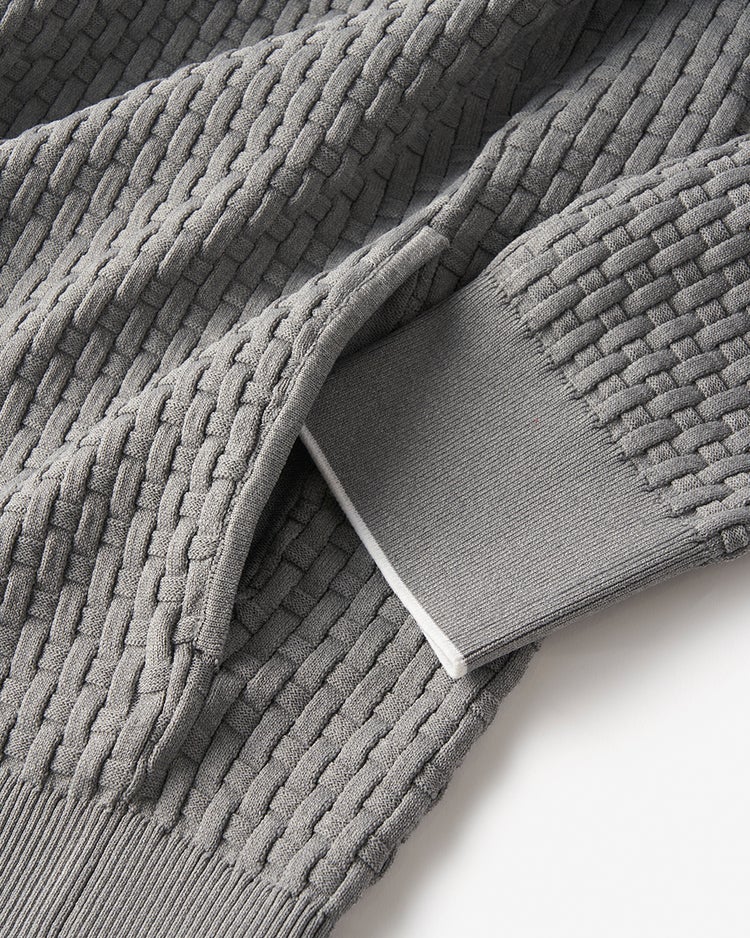 立体バスケット編みフルジップジャケット 詳細画像 杢グレー 3