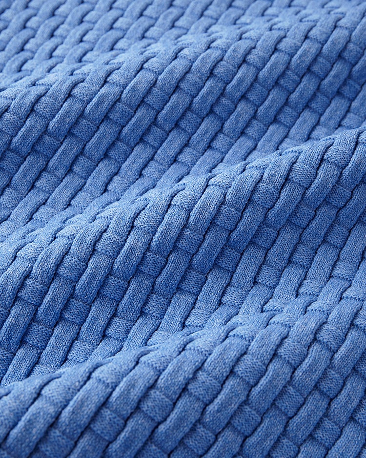 立体バスケット編みフルジップジャケット 詳細画像 杢サックス 3