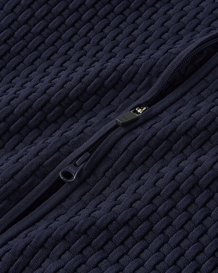 立体バスケット編みフルジップジャケット 詳細画像 ネイビー 2