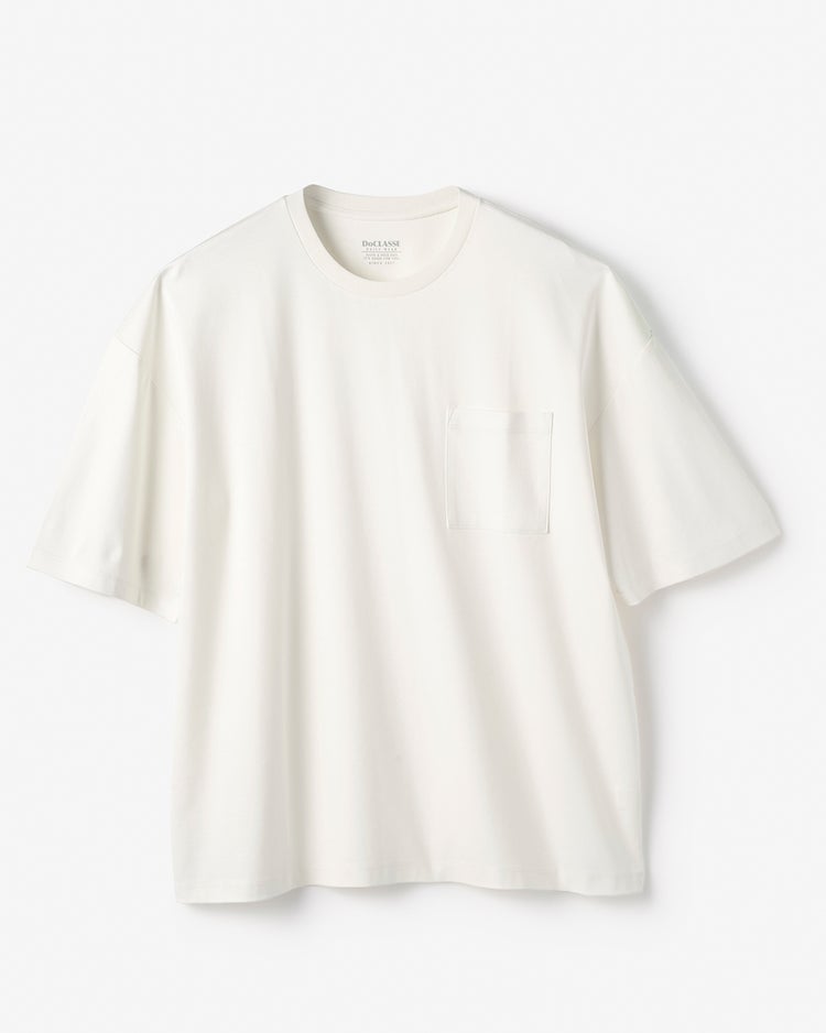 接触冷感・綿100%オーバーサイズT・5分袖 詳細画像 ホワイト 2