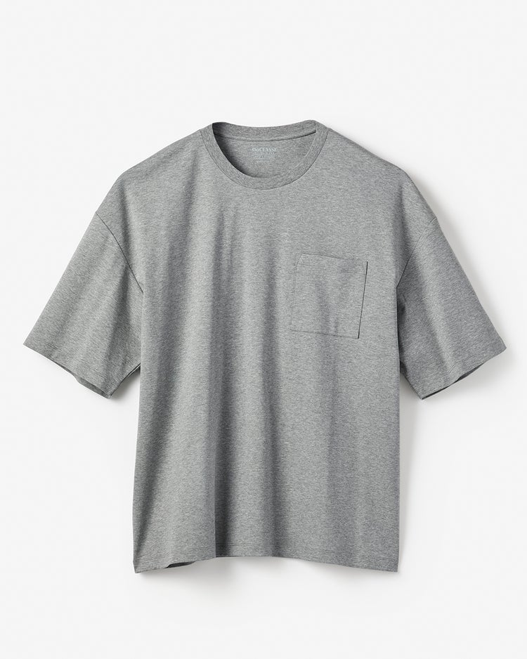 接触冷感・綿100%オーバーサイズT・5分袖 詳細画像 杢グレー 1