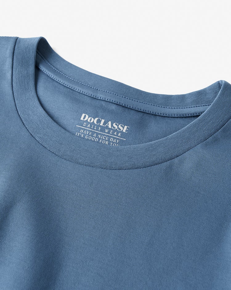 接触冷感・綿100%オーバーサイズT・5分袖 詳細画像 ブルーグレー 2