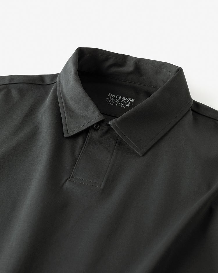 接触冷感・綿100%オーバーサイズポロ・5分袖 詳細画像 チャコール 2