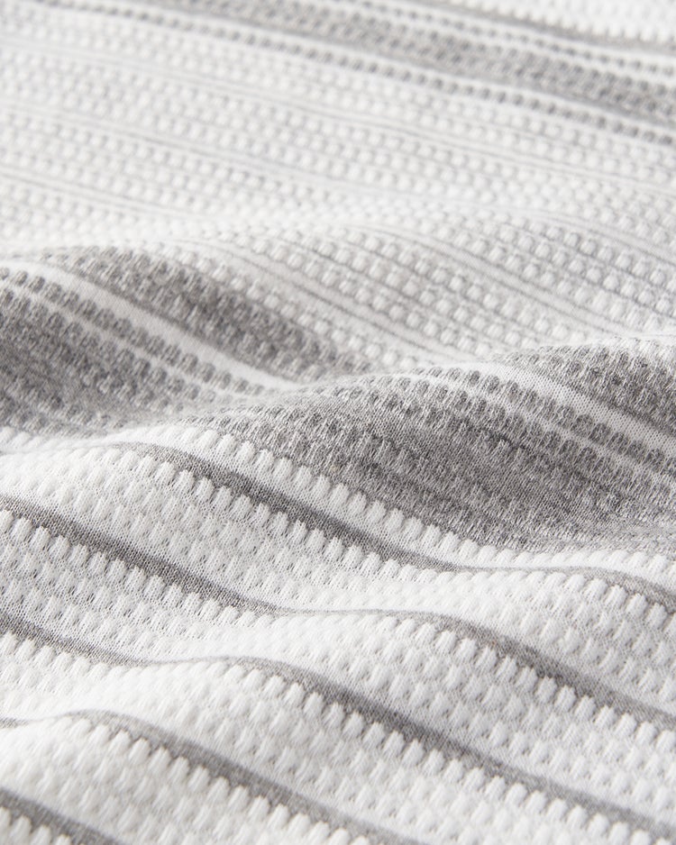 重ね着風・立体編みボーダーセーター 詳細画像 グレー&times;ホワイト 2