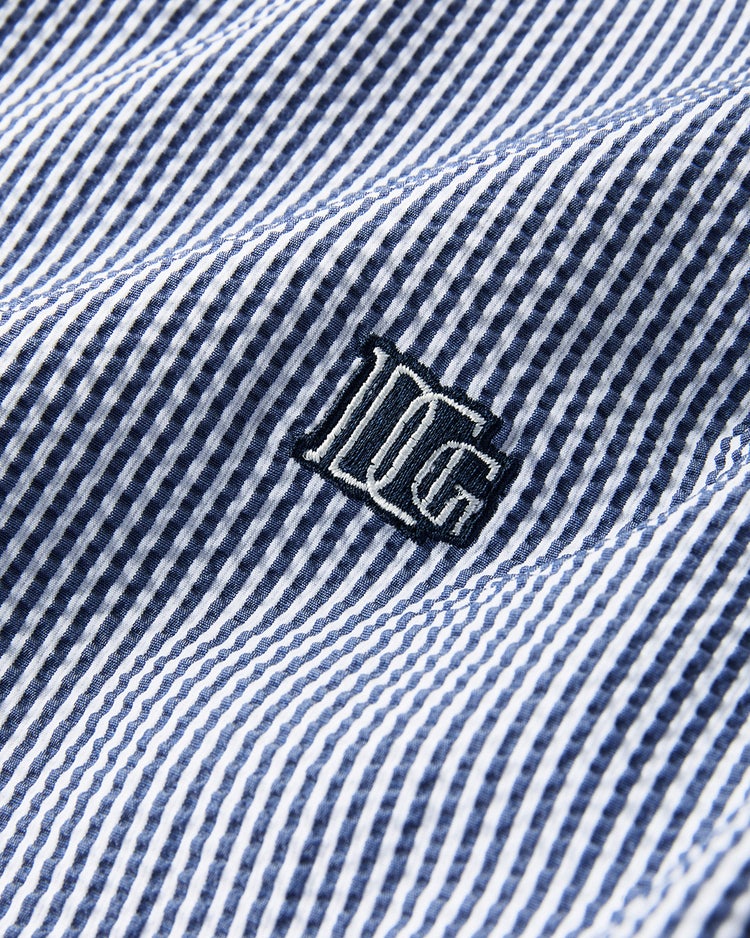 速乾伸縮シアサッカーゴルフプルオーバー 詳細画像 ブルーストライプ 2