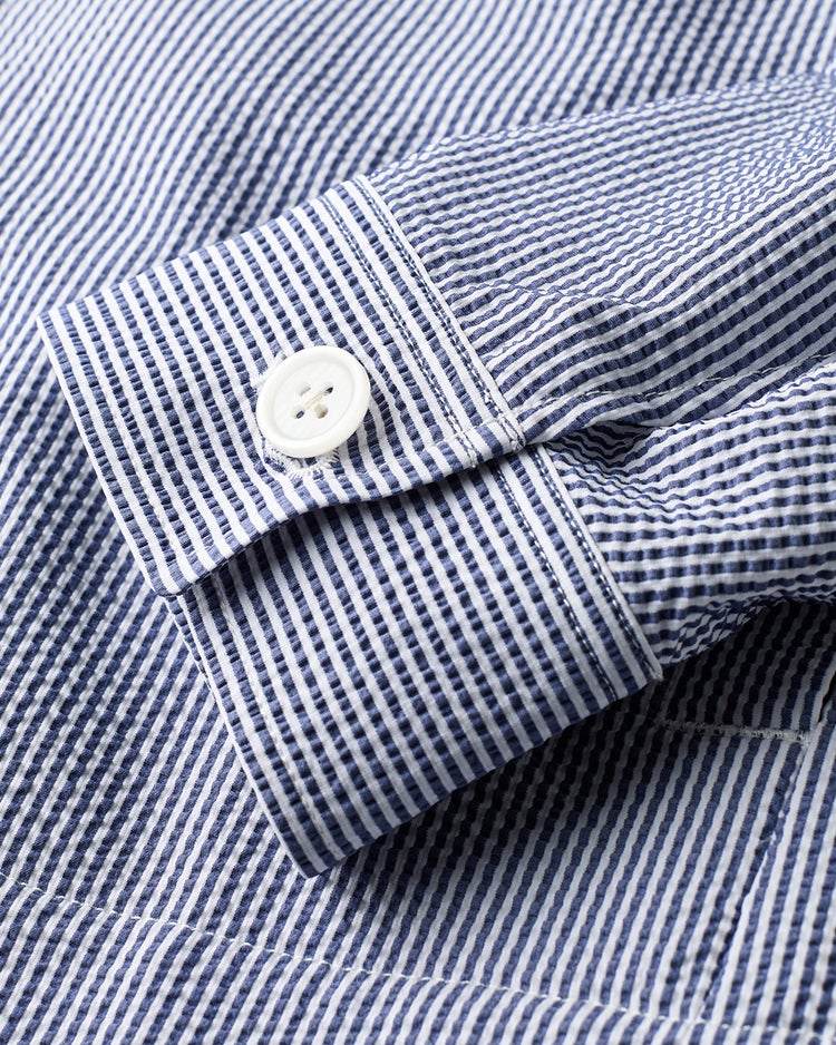 360&deg;伸縮シアサッカー清涼ドライジャケット 詳細画像 ブルーストライプ 4