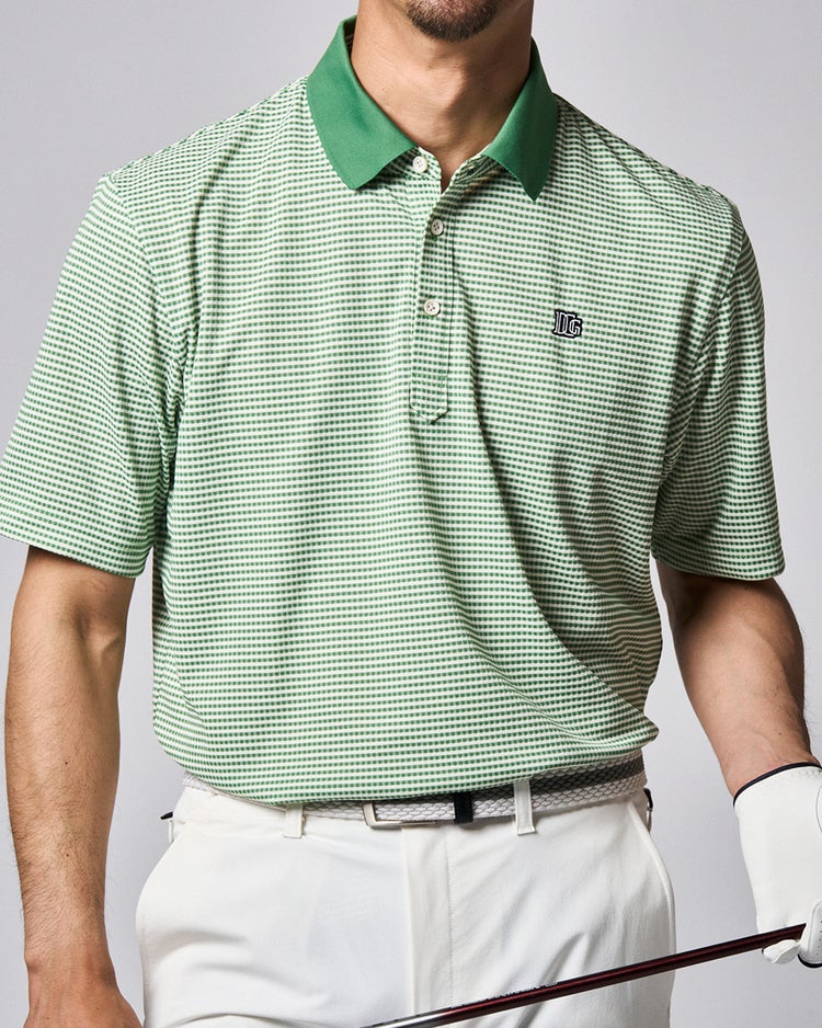 軽量ドライ多機能ゴルフポロ 詳細画像 グリーン&times;ホワイト 1