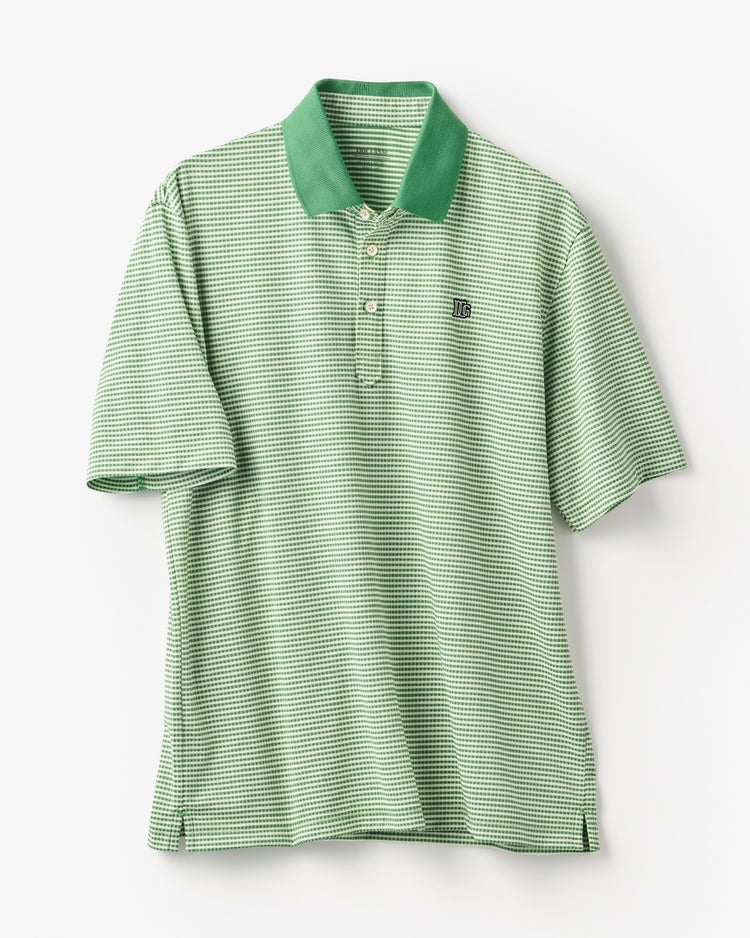 軽量ドライ多機能ゴルフポロ 詳細画像 グリーン&times;ホワイト 2