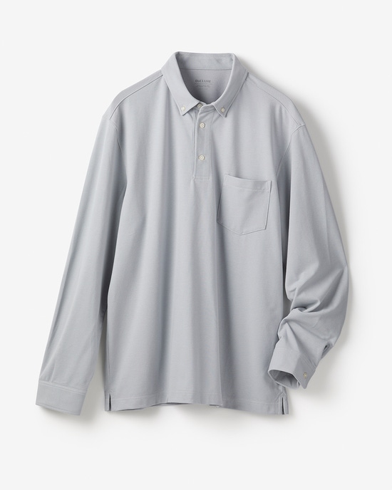 台衿付き速乾ビズポロ長袖