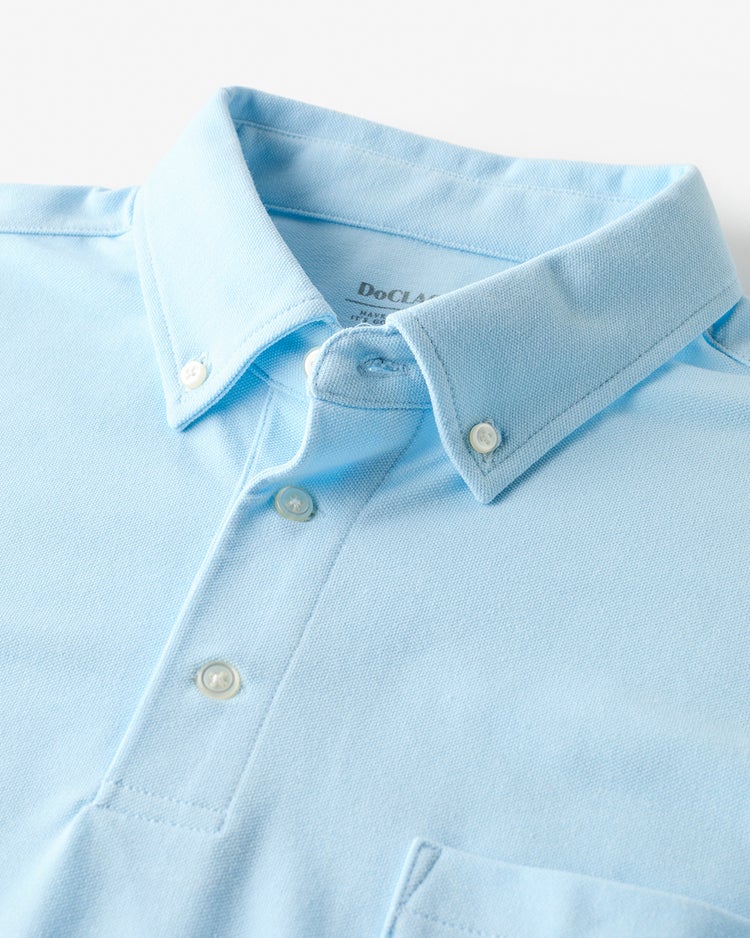 台衿付き速乾ビズポロ半袖 詳細画像 サックス 2