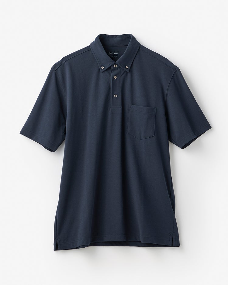 台衿付き速乾ビズポロ半袖 詳細画像 ネイビー 1