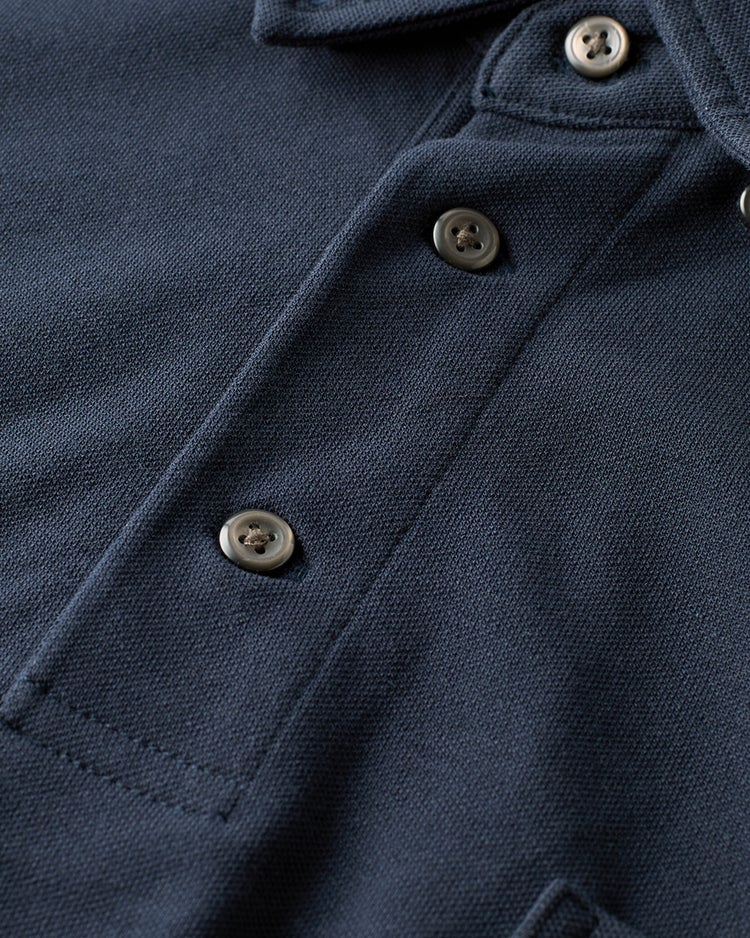 台衿付き速乾ビズポロ半袖 詳細画像 ネイビー 2