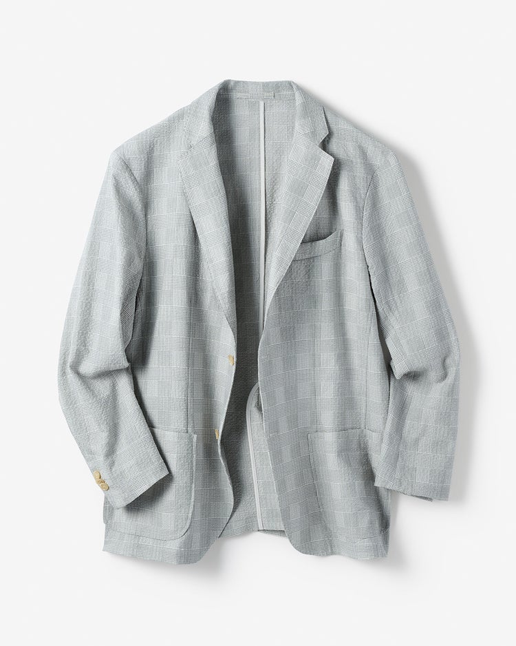 シアサッカードライストレッチジャケット 詳細画像 グレーグレンチェック 1