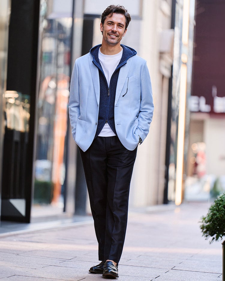 麻混からみ織りドライジャケット 詳細画像 サックス 2