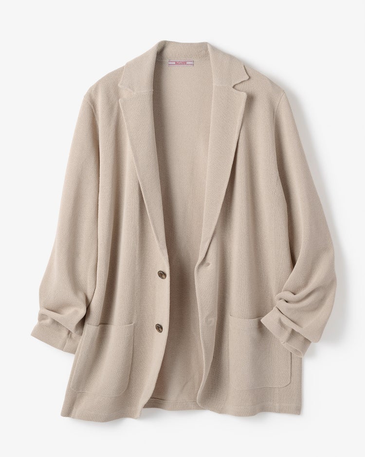 羽織り感覚ドライテーラードジャケット 詳細画像 ベージュ 1