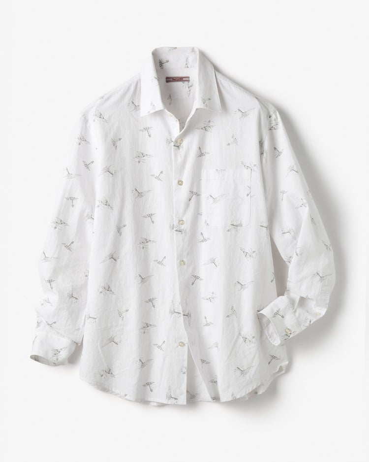 COOLMAXリネン混シャツ長袖 詳細画像 ホワイトパターン 2