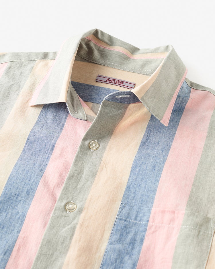 COOLMAXリネン混シャツ長袖 詳細画像 ピンクストライプ 2