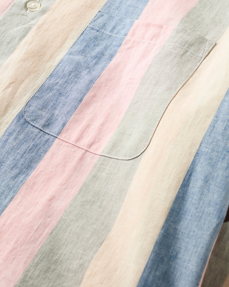 COOLMAXリネン混シャツ長袖 詳細画像 ピンクストライプ 3