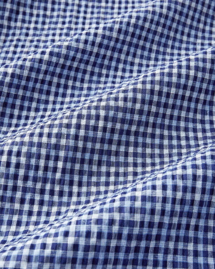 COOLMAXリネン混シャツ長袖 詳細画像 ネイビーチェック 2