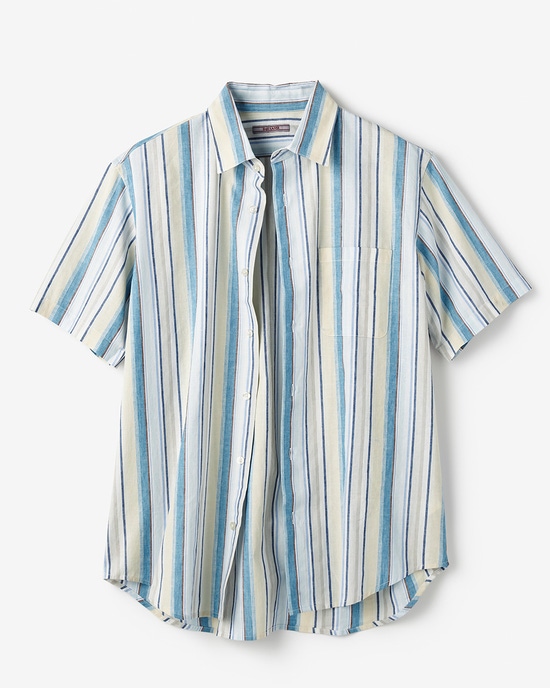 COOLMAXリネン混シャツ半袖