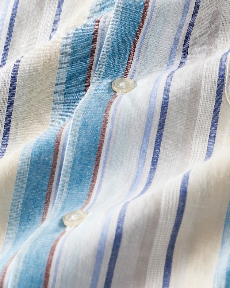 COOLMAXリネン混シャツ半袖 詳細画像 ベージュストライプ 2