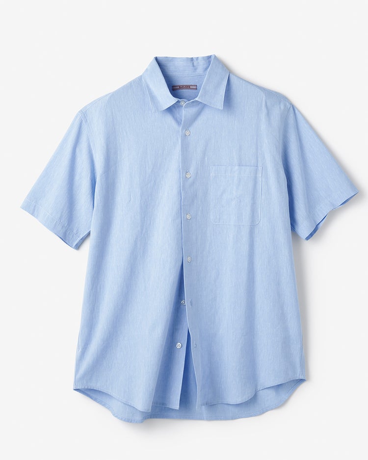 COOLMAXリネン混シャツ半袖 詳細画像 サックス 1