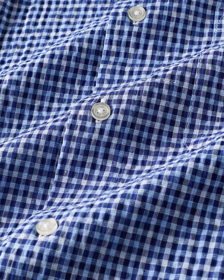 COOLMAXリネン混シャツ半袖 詳細画像 ネイビーチェック 2