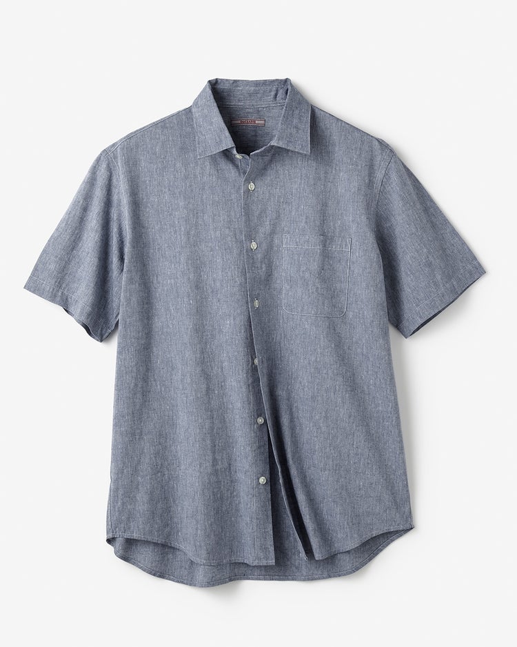 COOLMAXリネン混シャツ半袖 詳細画像 インディゴ 1
