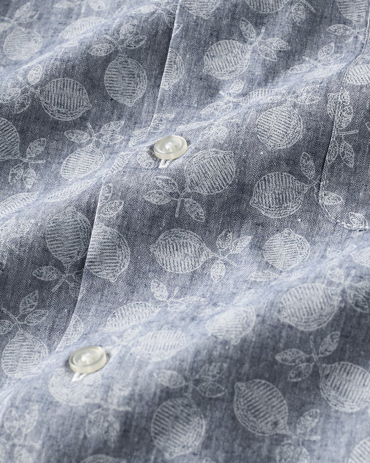 COOLMAXリネン混シャツ半袖 詳細画像 ネイビーパターン 2