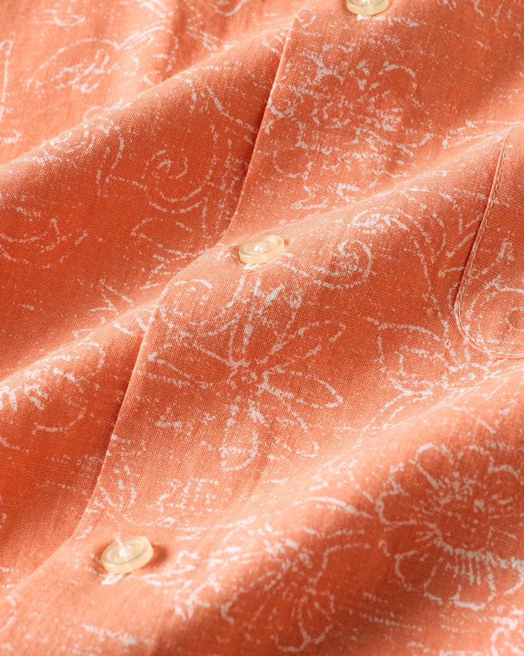 COOLMAXリネン混シャツ半袖 詳細画像 オレンジパターン 2