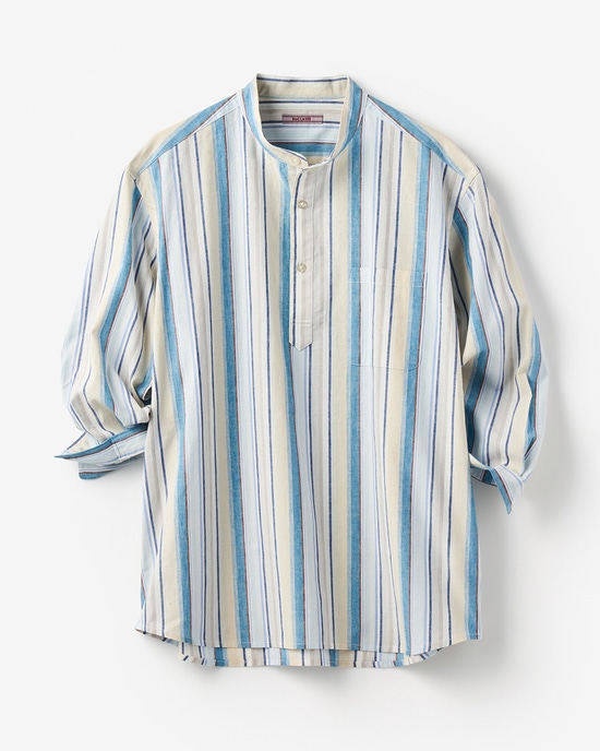 COOLMAXリネン混プルオーバー7分袖