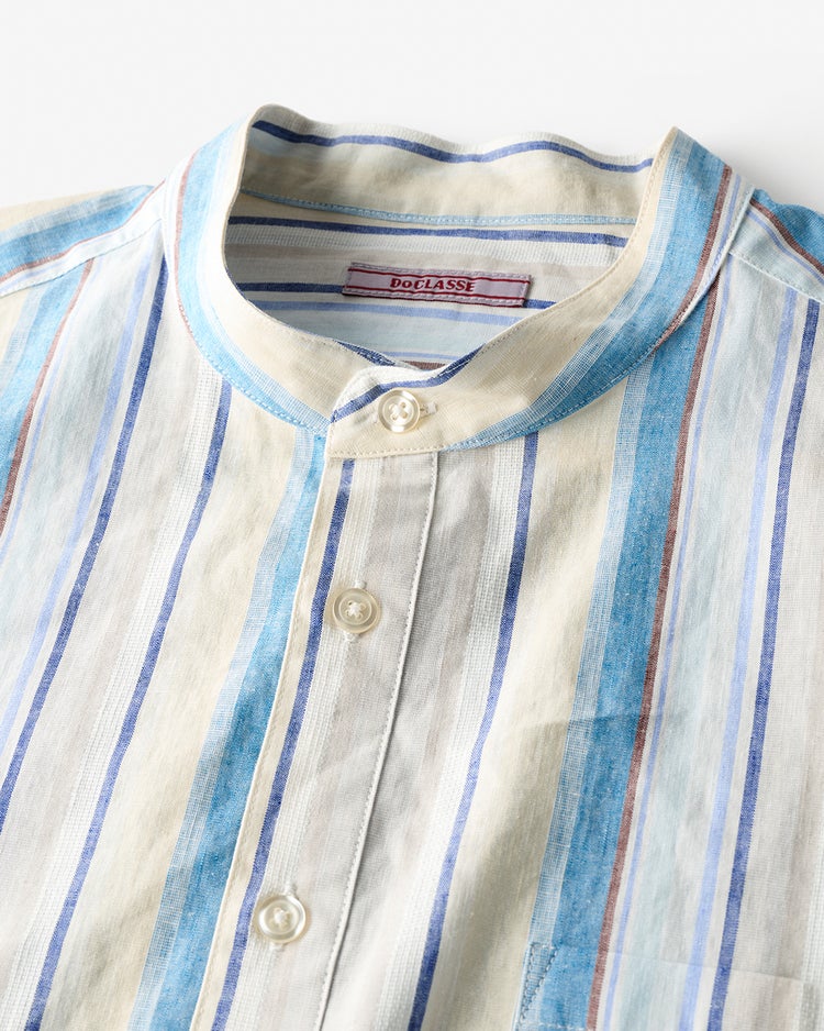 COOLMAXリネン混プルオーバー7分袖 詳細画像 ベージュストライプ 2