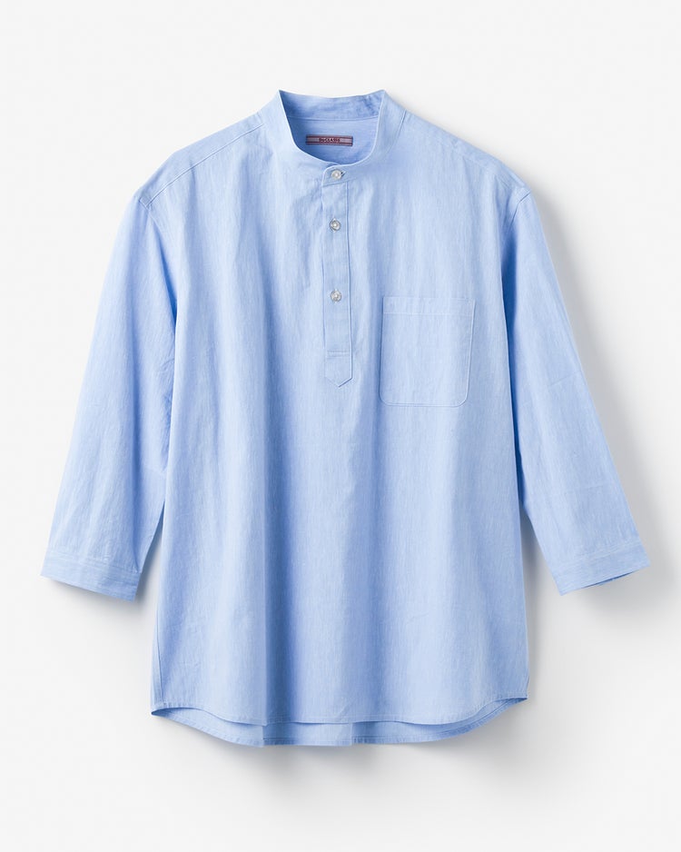 COOLMAXリネン混プルオーバー7分袖 詳細画像 サックス 1