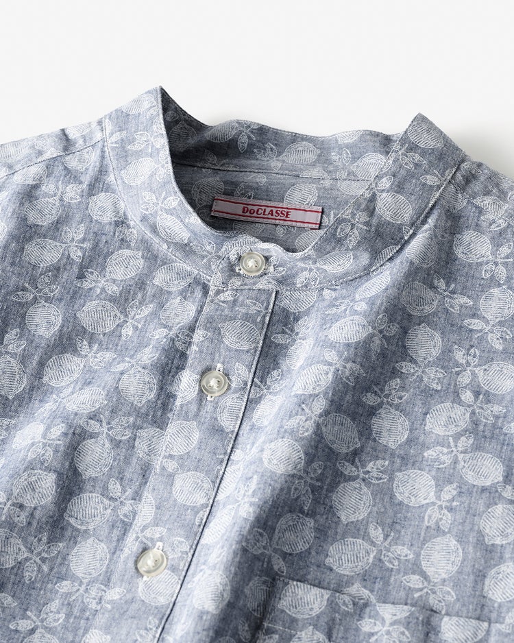 COOLMAXリネン混プルオーバー7分袖 詳細画像 ネイビーパターン 2