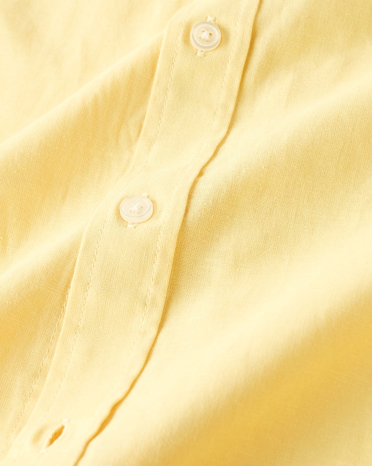 コットンリネン混ウォッシュ加工シャツ7分袖 詳細画像 ペールイエロー 2