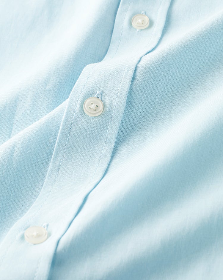 コットンリネン混ウォッシュ加工シャツ7分袖 詳細画像 サックス 2