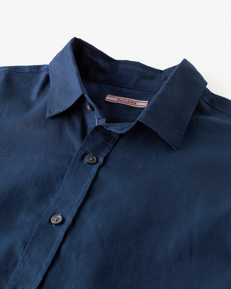 コットンリネン混ウォッシュ加工シャツ7分袖 詳細画像 ネイビー 2