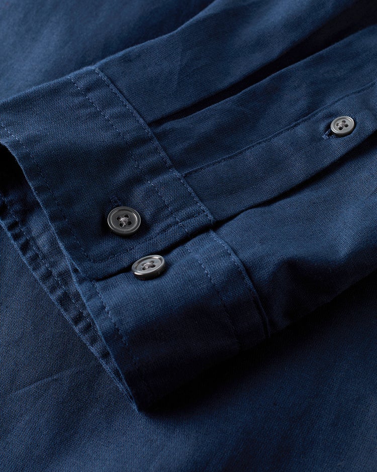 コットンリネン混ウォッシュ加工シャツ7分袖 詳細画像 ネイビー 4