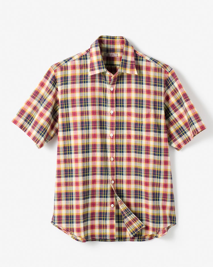 ヴィンテージライクマドラスチェックシャツ半袖 詳細画像 レッド 2