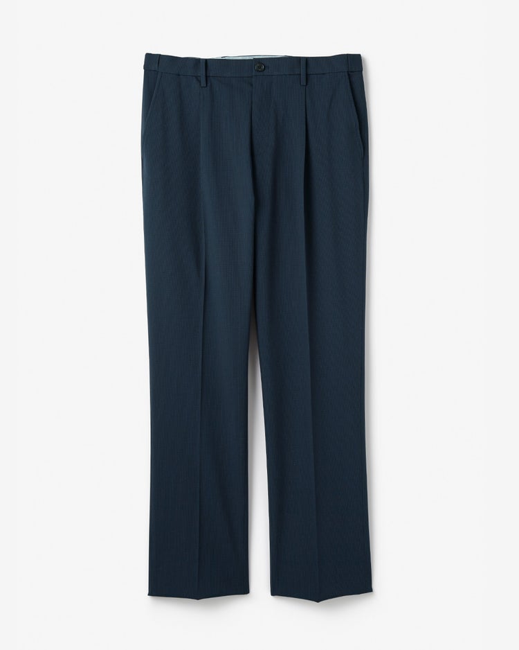 Doアイステックス調節可能ワンタックパンツ 詳細画像 ネイビー千鳥 1