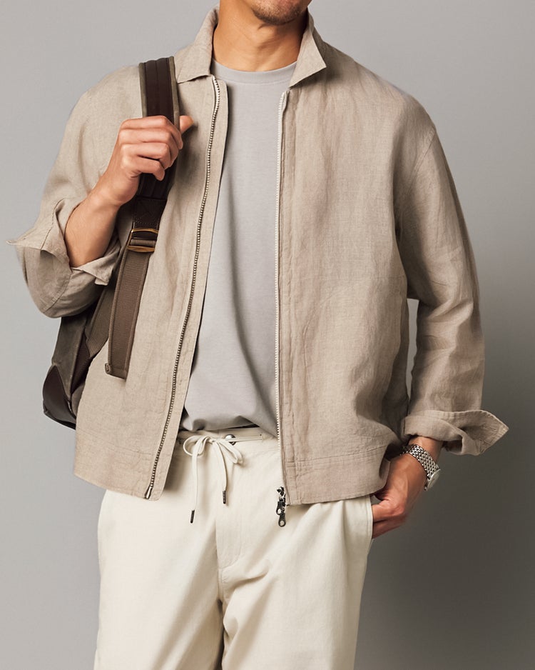 リネンハリントンジャケット 詳細画像 ナチュラル 1